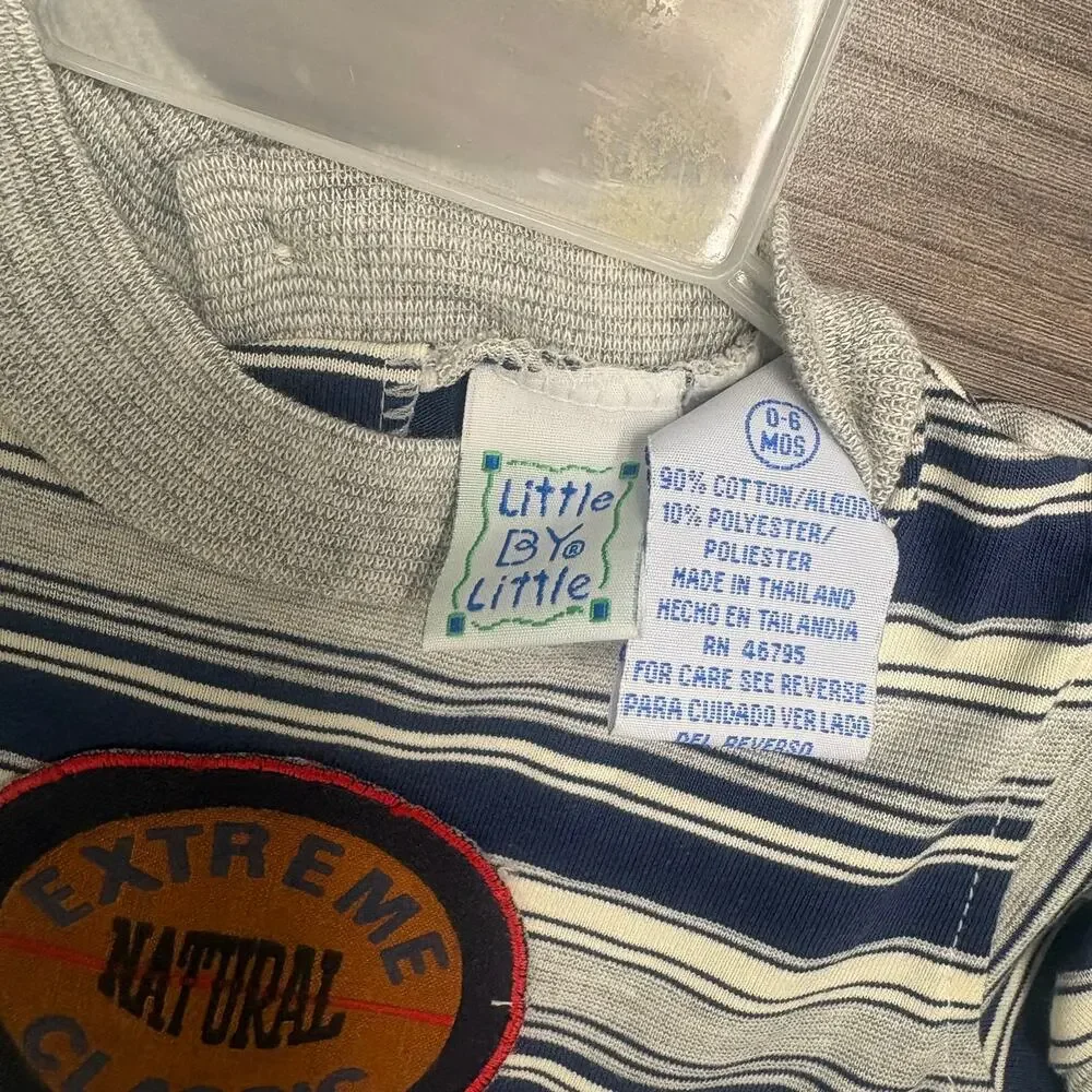 Vintage Little By Little Denim Romper & Vest Set 0 to 6M